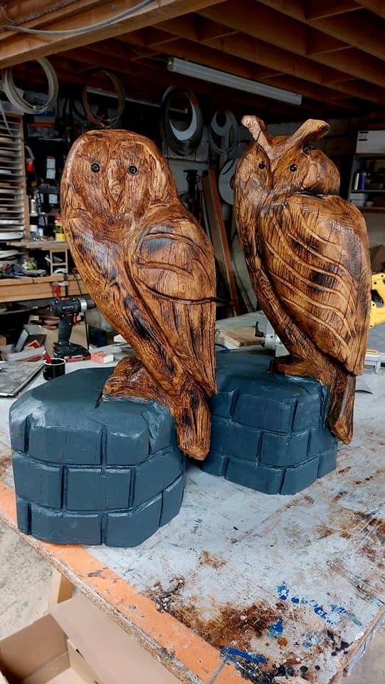 scultures-hibou-chouette-bois
